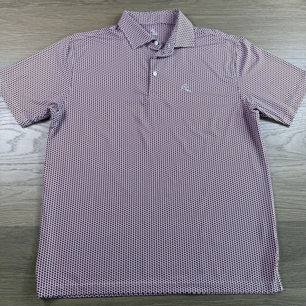 Rhoback Shirt Men Large Dont Mess With Texas Maroon Performance Polo